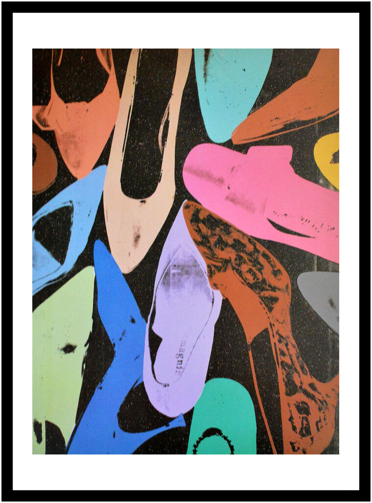 Andy Warhol poster art print picture in aluminium frame diamond dust shoes III 80x60cm - Picture 1 of 1