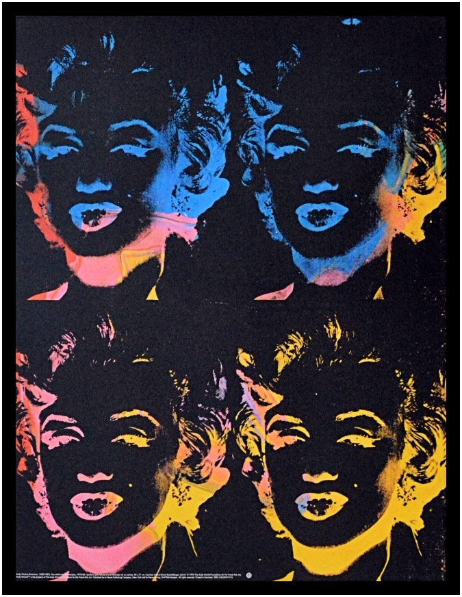 Andy Warhol Poster Kunstdruck im Rahmen Four Multicoloured Marilyns 80x60cm Neu - Bild 1 von 1