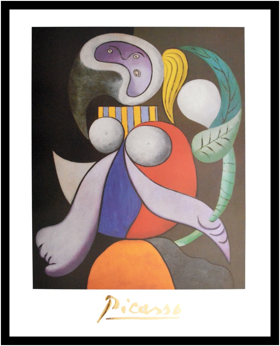 Pablo Picasso Poster Kunstdruck Bild im Alu Rahmen Femme a la fleur 80x60cm - Bild 1 von 1