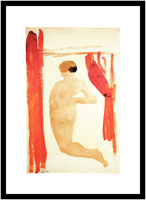 August Rodin Poster Kunstdruck Bild im Alu Rahmen Femme nue de dos 70x50cm Neu - Bild 1 von 1