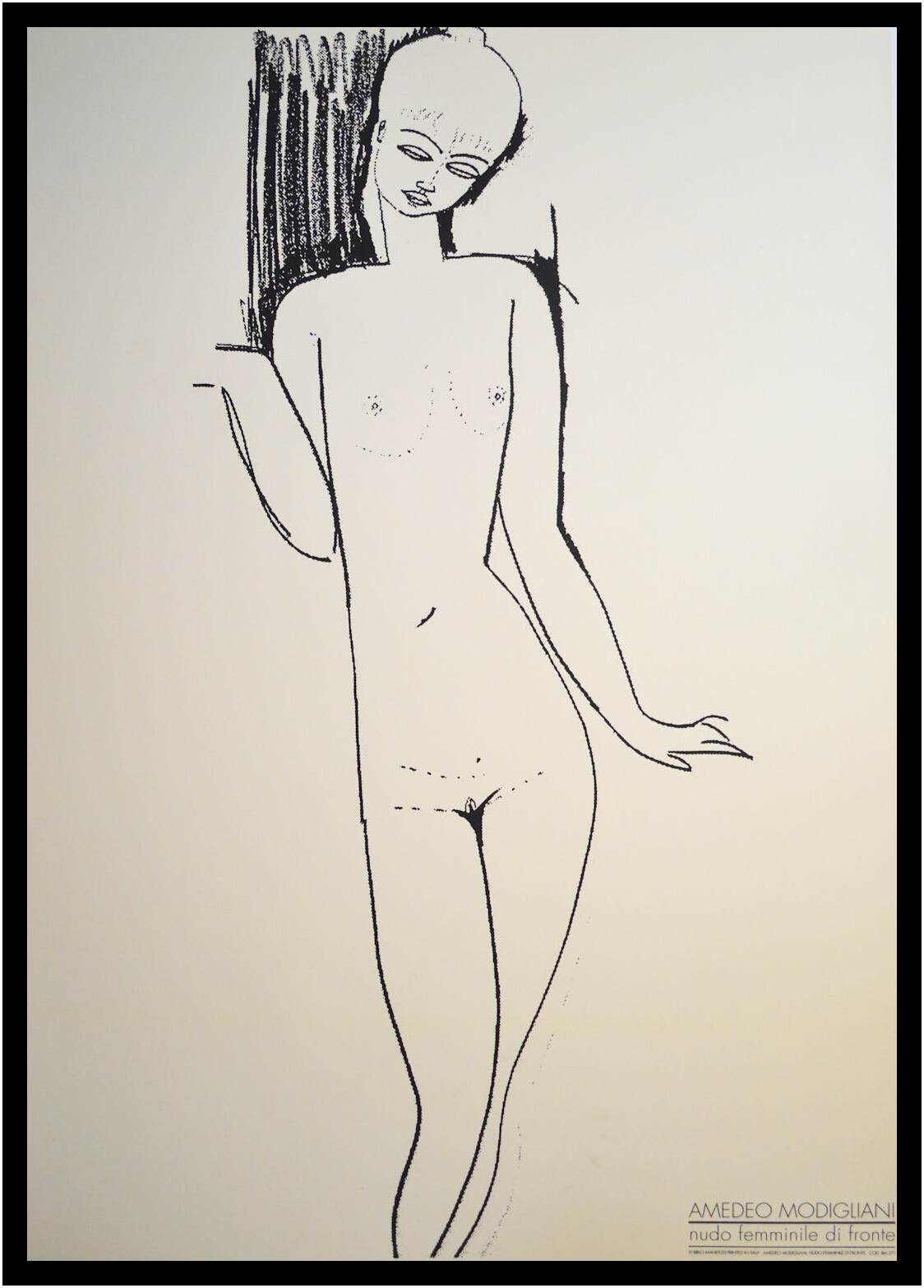 Amadeo Modigliani plakat druk artystyczny w ramce Nudo feminile di fronte 100x70cm - Zdjęcie 1 z 1
