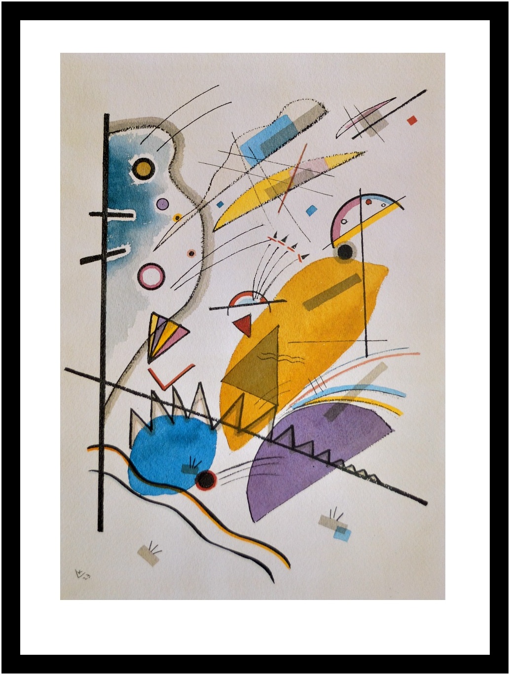 Wassily Kandinsky Poster Kunstdruck Bild im Alu Rahmen Aquarell Nr.59 70x50cm - Bild 1 von 1
